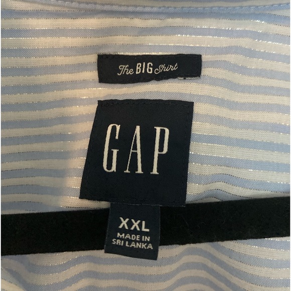 Shiny Striped Oxford Oversized Button Down Shirt - Picture 3 of 4